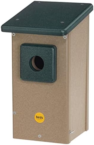 Birds Choice Ultimate Bluebird House, 1.5" Hole | Taupe & Blue | Durable Recycled Plastic Nesting Box, Weather-Resistant for Backyard Bluebirds, 11in x 8.5in x 12.625in