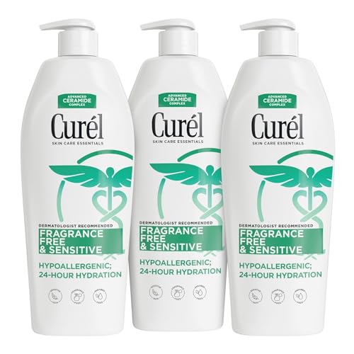Curel Fragrance Free Comforting Body Lotion, Body and Hand Moisturizer for Dry, Sensitive Skin, 13 Ounce, with Advanced Ceramide Complex, Repairs Moisture Barrier | Non-Greasy Formula, Ceramide Moisturizer, Relieves Itchy Irritated Skin, Fragrance Free,…