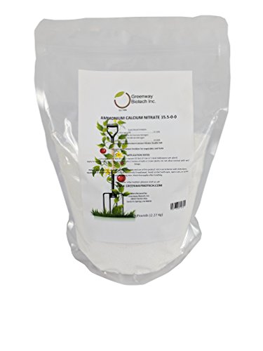 Greenway Biotech, Inc. Calcium Nitrate Solution Grade 15.5-0-0 Fertilizer Contains 15.5% Nitrogen & 19% Calcium for Tomatoes Plants- Water Soluble Hydroponics Fertilizers for Vegetables- 5 Pounds