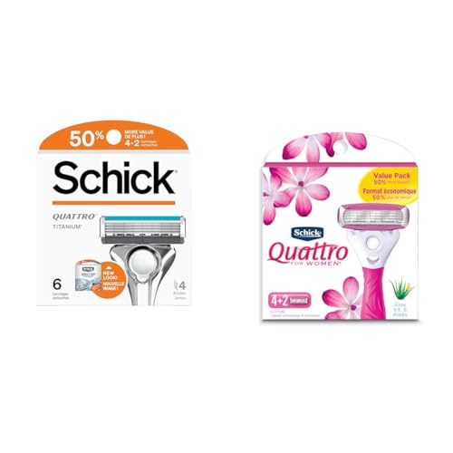 Schick Quattro Titanium Refills — Schick Quattro Refills, Men’s Razor Refills, 6 Count
