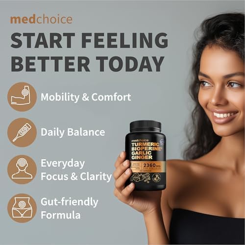 MEDCHOICE 4-in-1 Turmeric Joint Support with Garlic & BioPerine, 120ct