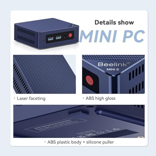 Beelink Mini PC, MINI S12 Intel Lake N95 4C/4T, 8GB DDR4 RAM 256GB SSD