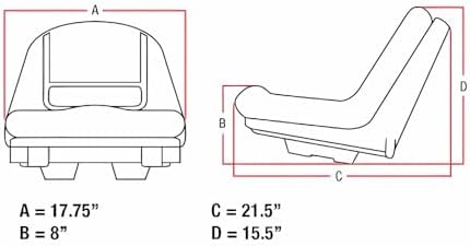 GY20496 High Back Seat Fits John Deere L100 L118 L120 L130 G110 D120