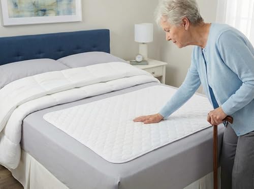 RMS Ultra Soft 4-Layer Washable and Reusable Incontinence Bed Pad, 34"x36" | Premium Quilted Bed Pad for Incontinence, waterproof reusable protector helps keep mattresses, furniture and wheelchairs dry