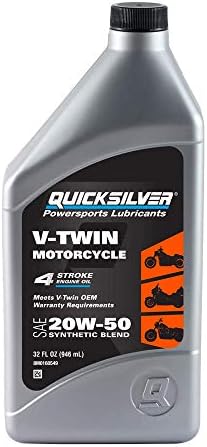 Quicksilver 20W-50 Synthetic Motorcycle Oil, 1 Gallon