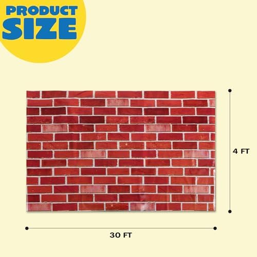JOYIN Brick Wall Backdrop 30FT x 4FT Birthday Party Accessory Christmas Wall Decorations