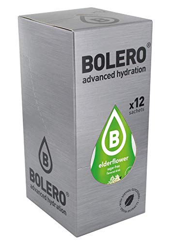 Bolero- Sugar Free Drink Mix Packets Elderberry Fruit Flavors | Powdered Flavored Water Packets | 12 Large Sachet On The Go Packets