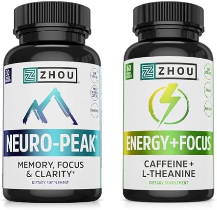 ZHOU Neuro-Peak - Brain Vitamins - 30 Veggie Capsules (Pack of 1) | Brain Supplements for Memory and Focus, Nootropic for Men & Women, Support Pill Adults