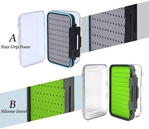 Maxcatch Waterproof Double-Sided Fly Box - Lightweight & Durable Fly Fishing Box with Clear Lid & Easy Grip Foam for Dry & Wet Flies Storage