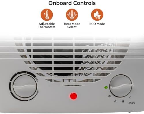 Comfort Zone Indoor Space Heater, Portable, Fan Forced, Electric, Adjustable Thermostat, Overheat Sensor, Safety Tip-Over Switch, & Stay Cool Housing