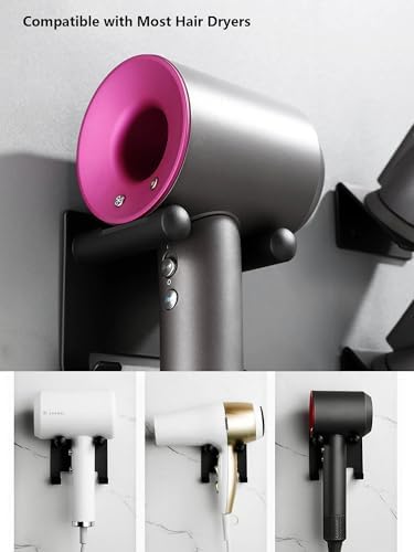 Hair Dryer Holder Stainless Steel Chromed (Black)