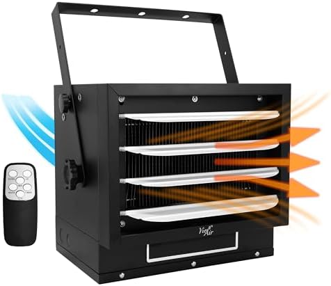 Vie Air 7500W Portable Hard-Wire Installation Garage Heater With Remote and Vertical and Horizontal Air Flow