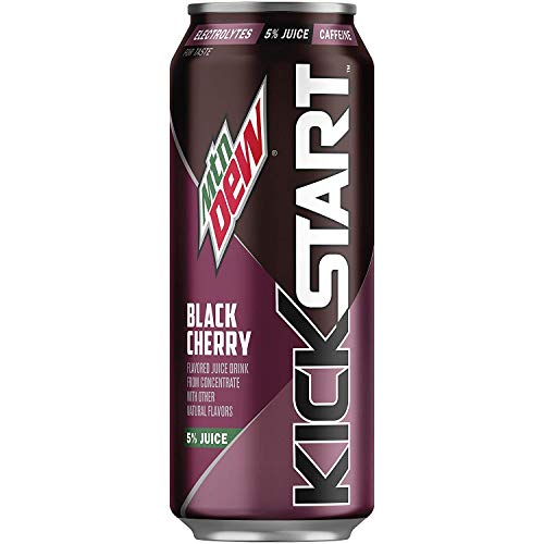 Kickstart Energy Drink Variety - Fruit Punch, Black Cherry, Orange Citrus, Pineapple Orange Mango 16 Fl Oz (Pack of 16)