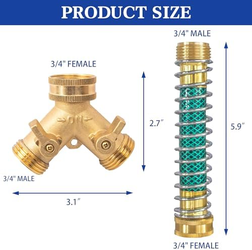 Hourleey Garden Hose Protector, Hose Extension Adapter with Coil Spring, 2 Pack