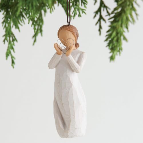 Willow Tree Lots of Love Ornament, Sculpted Hand-Painted Figure | Celebrating Friendship and Sentiment, Cast from a Susan Lordi Original Carving, Cast Resin Keepsake, Ready to Hang