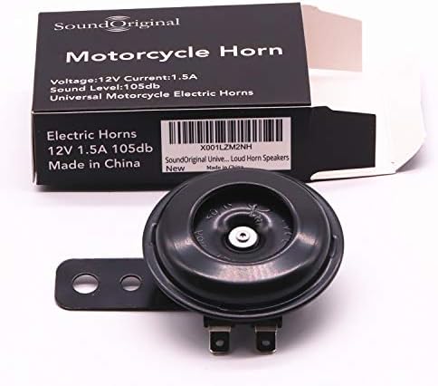 105dB Loud Motorcycle Electric Horn Kit, 12V Waterproof Warning Speaker for Traffic Safety, Universal Replacement for ATV, Dirt Bike