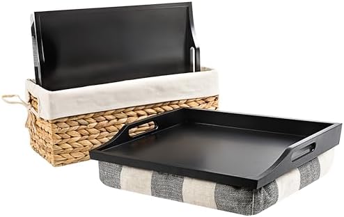 ROSSIE HOME Wood Lap Tray – Natural Acacia, Fits 15.6” Laptops