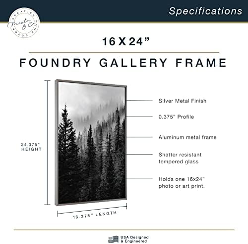 MCS Master & Co. Foundry Metal 12x12 Matted Picture Frame with 8x8 Photo Display