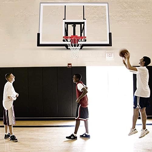 Katop Wall Mount Basketball Hoop with 60"x36", 72"x42" Tempered Glass Backboard, Effortlessly Height Adjustable from 7.5' to 10'