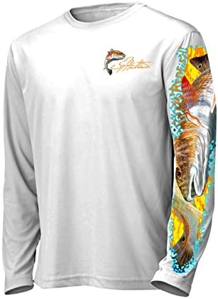 Men’s “Redfish” Comfortable Fishing Shirt-UPF 50+ Xtreme-Tek Interlocking Fabric, Quick-Dry, Ideal for Anglers (JM012)