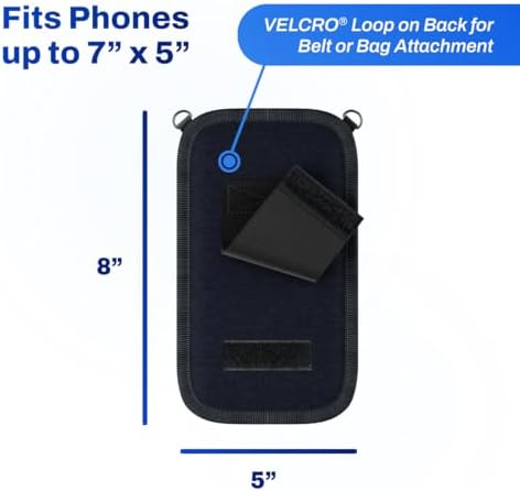 DefenderShield EMF Cell Phone Pouch with Extra Pocket (Black)