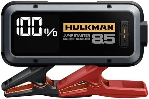 Hulkman Alpha85 Smart Portable Jump Starter, 2000A Battery Booster Pack with LED Display, Flashlight, 74Wh Power Bank & Jumper Cable