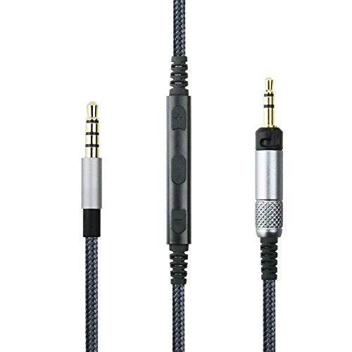 Fantasia Cable Compatible with Sennheiser HD598, HD598 SE, HD518, HD598Cs, HD599, HD569, HD579 Headphones, Remote Volume Mic for iPhone 4.3FT