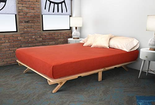 Fold Platform Bed - Queen Bed Frame - Unfinished Wood Bed Frame - Foldable Bed Queen - Natural, Minimalist Bed - Easy Assembly, No Box Spring Needed - Solid Wood Fold Up Queen Platform Bed