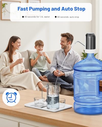 Myvision 5 Gallon Water Dispenser,Portable USB Charging Water Bottle Pump