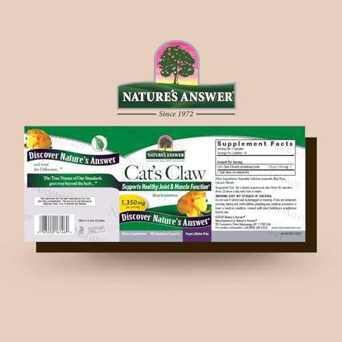 Nature's Answer Cat's Claw Inner Bark | Full Spectrum Herb | Supports Healthy Joint & Muscle Function | Gluten-Free