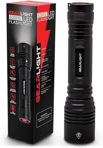 GearLight High-Powered LED Flashlight S1200 - Mid Size, Zoomable, Water Resistant, Handheld Light - High Lumen Camping, Outdoor, Emergency Flashlights - S1200-1 Pack, (Batteries Not Included)