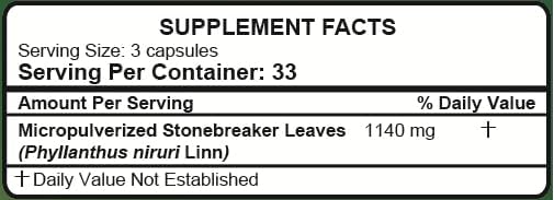 Hanan Chancapiedra Stonebreaker | 100 Capsules | Aids in Promoting Healthy Kidney Function Naturally (1 Pack)