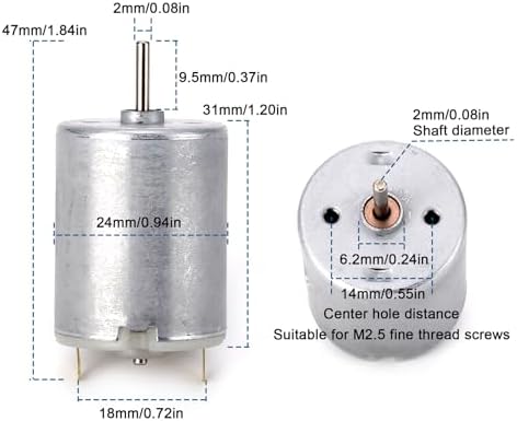Dc Motor 3V-12V 280 Micro Motor 42 x 24 mm for RC Boat Model Toys Diy (Pack of 5)