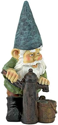 Design Toscano Garden Gnome Statue - Digger The Gnome - Outdoor Garden Gnomes - Funny Lawn Gnome Statues