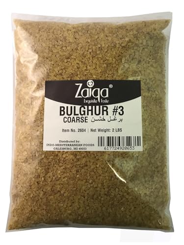 Zaiqa Bulgur Wheat #3 Coarse Grain - 2LB | 100% Whole Durum, Non-GMO & Vegan | Quick-Cooking Ancient Grain for Pilaf, Hearty Sides, Stuffing & Soups