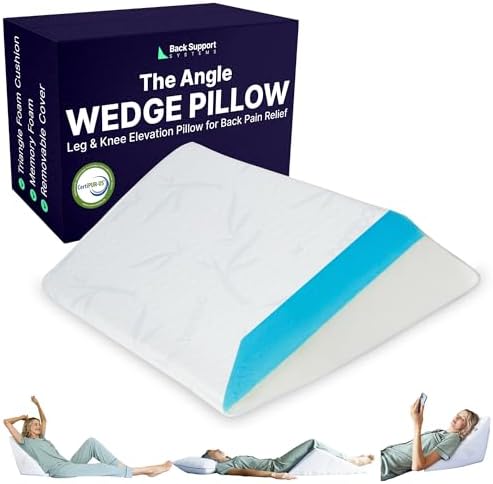 The Angle Wedge Pillow – Leg & Knee Pillow Wedge for Sciatica Pain Relief, Body Pain, Lumbar Decompression – Triangle Foam Cushion Bed Bolster for Lower Back Support, Small | Leg and Knee Pillow Wedge, Body Pain, Lumbar Decompression, Triangle Foam Cushi…
