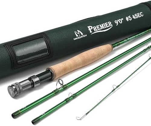 Maxcatch 3-12wt Medium-Fast Action Premier Fly Fishing Rod-IM8 Carbon Blank for High Performance,with AA Cork Grip Hard Chromed Guides