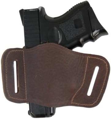 New Barsony Quick Slide Gun OWB Brown Leather Holster for Compact 9mm 40 45 Pistols