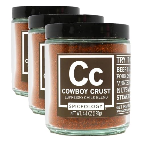 Spiceology Cowboy Crust Espresso Chile Seasoning, 4.4 oz | Bold Coffee Spice Blend & Dry Rub For Beef Brisket, Pork Chops, Steak, Chicken Thighs & Ribs