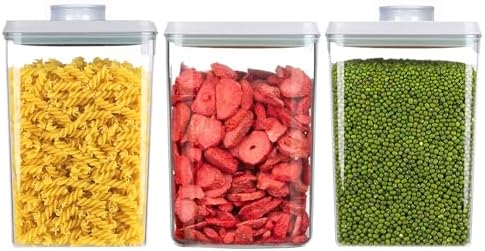 Melovom Pop Food Storage Containers Set Airtight Food Storage Containers with Pop Lids, Kitchen Pantry Organization and Storage, BPA Free, 2 x 2.8Qt
