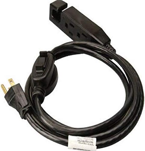 6-Feet Indoor Extension Cord with 3 Outlets and On/Off Switch , Black