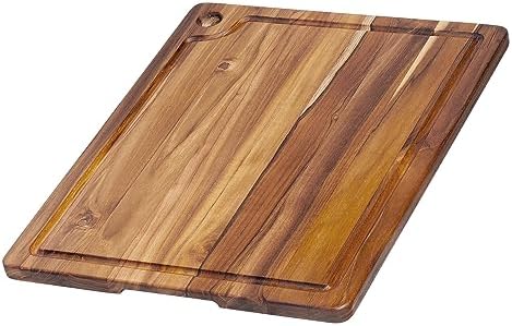Teakhaus Teak Cutting Board - Rectangle Edge Grain Board With Corner Hole And Juice Canal (16 x 12 x .5 in.)