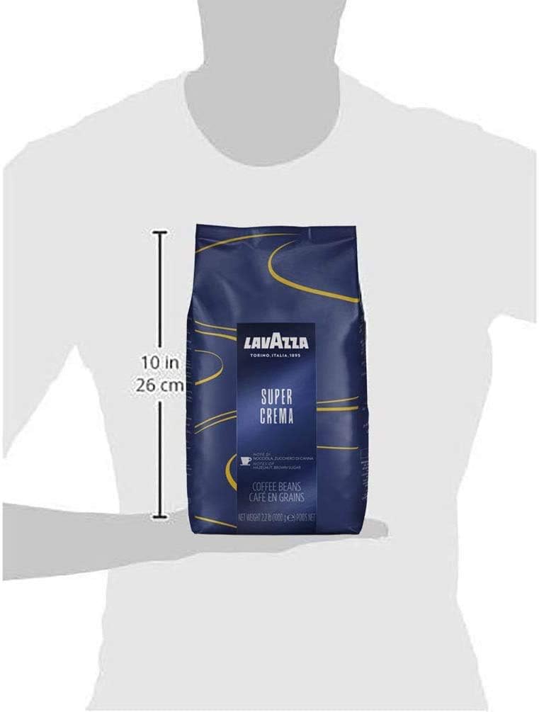 Lavazza Super Crema Whole Bean Coffee, Medium Espresso Roast, Arabica and Robusta Blend, 2.2 lb Bag, Package May Vary (Pack of 1)