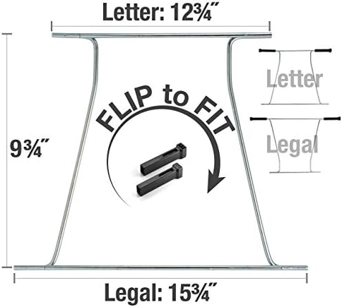 Officemate Universal Hanging File Frame, Letter and Legal Size, Rails 24 to 27, Steel, 1 Set (91966)
