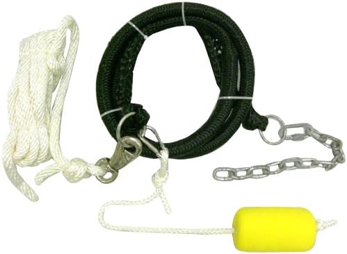 RAVE Sports Anchor Connector Kit for Inflatable Water Bouncers, 6' Shock Cord Absorbs Wind and Waves, 15' Nylon Rope to Connect to Bouncer