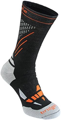 Bridgedale Unisex Cross Country Race Merino Fusion Winter Sport Socks, X-Large, Black/Stone with Sock Ring