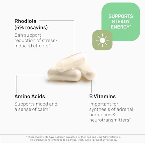 Neuroscience AdreCor Adrenal Support Supplement, 180 ct | Promotes Cortisol Detox, Stress Fatigue & Energy, Rhodiola, L-Tyrosine