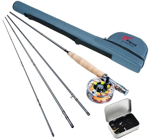 Fly Fishing Rod and Reel Combos with 4-Sections Portable Fly Rod and CNC-machined Aluminum Alloy Fly Reel,Fly Fishing Complete Starter Package