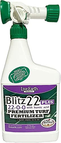 Live Earth Products Blitz 22 Plus Premium Turf Fertilizer, 22-0-0 with Humic Acid, 32 Fl. Oz.