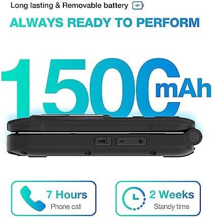 AGM M8 Rugged Basic Flip Phone, 4G Feature Cell Phone, Simple Mobile Phones, Waterproof | Drop-Proof, SOS Side Key, Speed Dial, 104dB Powerful Speaker